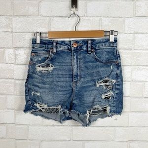 American Eagle Next Level Stretch Distressed Cut Off Shorts